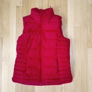 Women's Down Puffer Vest, red, size small